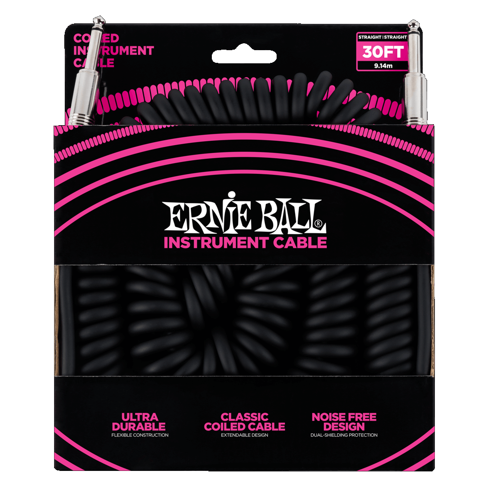 6044 EB 30ft Coiled Cable Black
