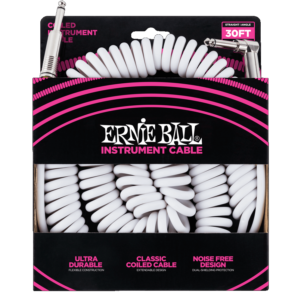 6045 EB 30ft Coiled Cable White