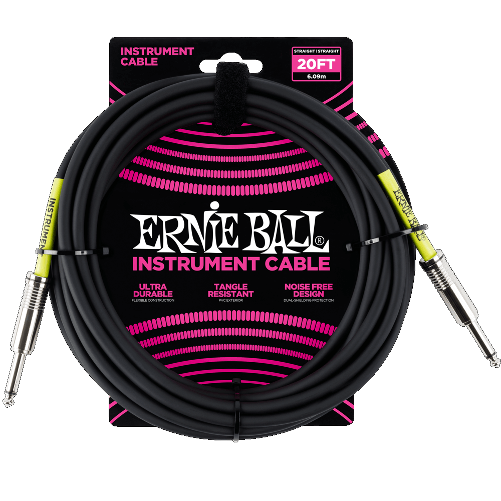 6046 Ernie Ball 20ft Cable Blac